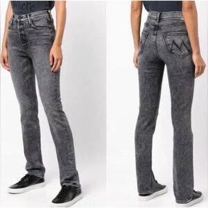 MOTHER The Pixie Dazzler Skimp Jeans Train Stops Button Fly High Rise Size 28
